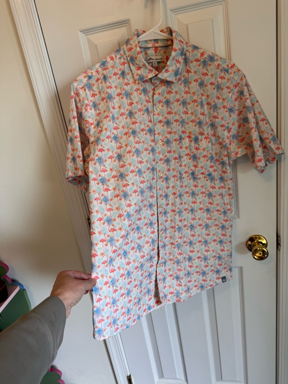 PETER MILLAR Seaside Paradise Cotton-Blend Sport Shirt Size M - Picture 3 of 13
